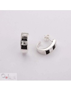 Silver set with zircons KPL 673 White and black 2
