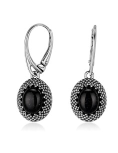 Sterling silver drop earrings with blue goldstone (Noc Kairu) K 2022