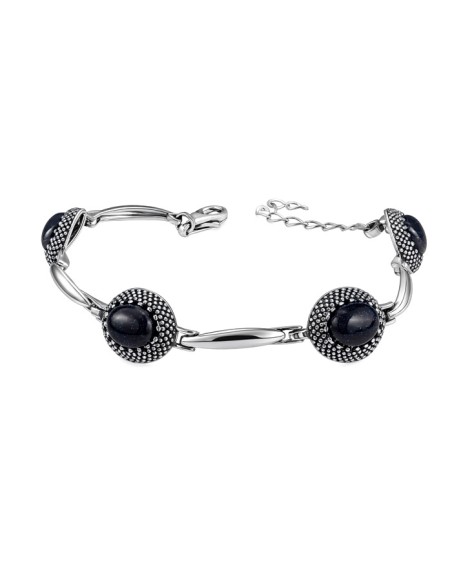 Sterling silver bracelet with blue goldstone (Noc Kairu) L 2022