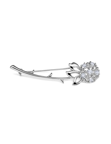 Sterling silver brooch with cubic zirconia B 145 | Polcarat Design