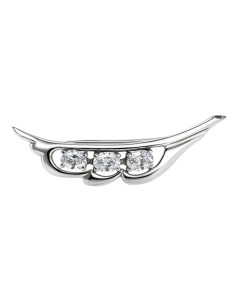 Sterling silver brooch with three cubic zirconia stones B 153