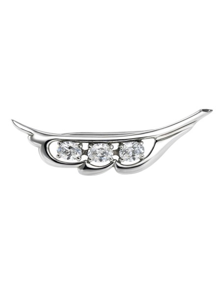 Sterling silver brooch with three cubic zirconia stones B 153