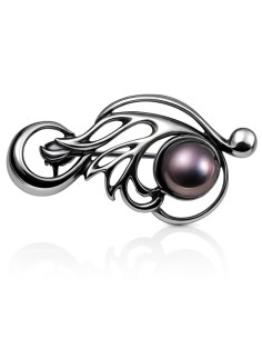 Sterling silver brooch with pearl B 155 | Polcarat Design 2