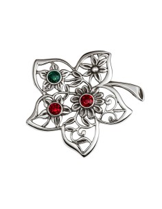 Silver brooch with Swarovski crystals B 172 Silver Night