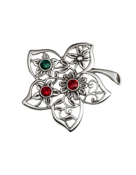 Silver brooch with Swarovski crystals B 172 Silver Night