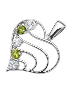 Srebrny wisiorek z cyrkoniami SERCE W 1112 Polcarat Design 2