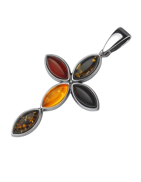 Wisiorek srebrny z bursztynami WA 007