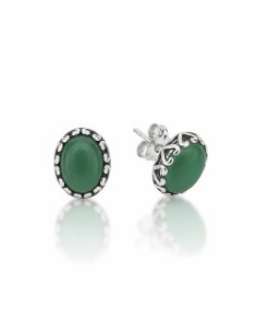 Sterling silver stud earrings with aventurine K3 2131