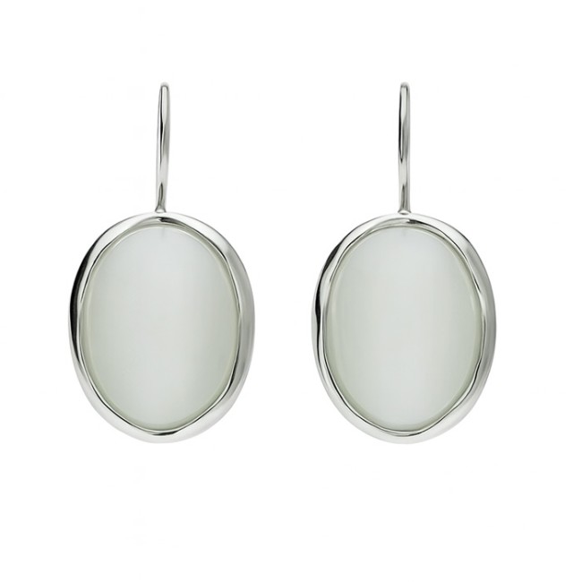 Silver earrings K 1733 Cat's Eye