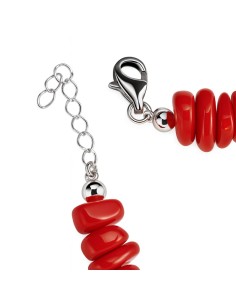 Red coral and silver necklace N 4444 | Polcarat Design 2
