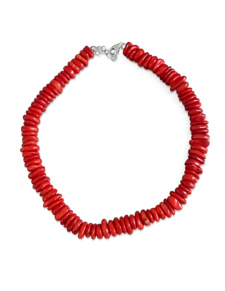 Red coral and silver necklace N 4444 | Polcarat Design