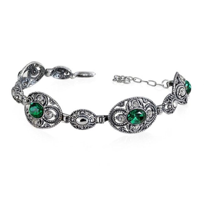 Bransoletka srebrna Emerald
