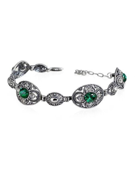 Bransoletka srebrna Emerald