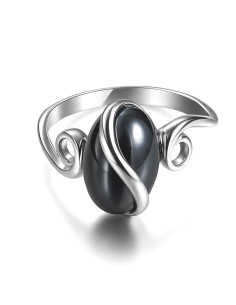 Sterling silver ring with striped flint PK 1663 | Polcarat Design 2
