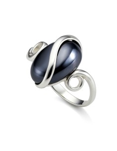 Sterling silver ring with striped flint PK 1663 | Polcarat Design