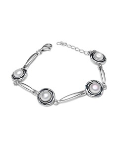 Silver bracelet with pearls L 1852 Polcarat Design