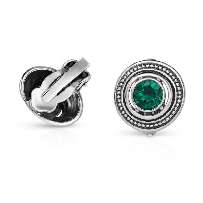 Rhodium-plated clips with Swarovski crystals KL 1894