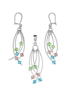 Silver set with Swarovski crystals KPL 963