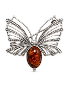Silver brooch with amber B 67