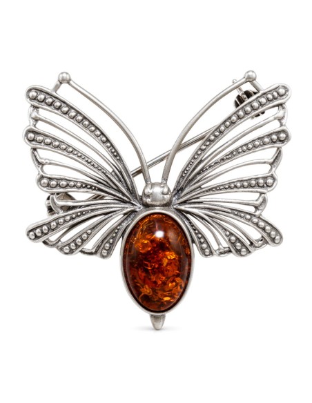 Silver brooch with amber B 67