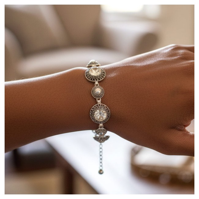 Silver bracelet with Swarovski crystals L 1914