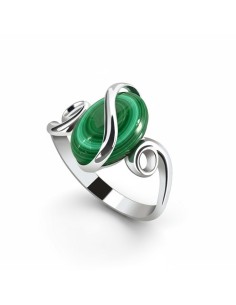Sterling silver ring with malachite PK 1663 | Polcarat Design