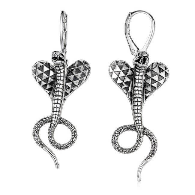 Sterling silver cobra earrings K 1715 | Polcarat Design