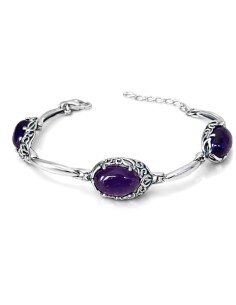 Sterling silver bracelet with amethyst L 2166 | Polcarat Design