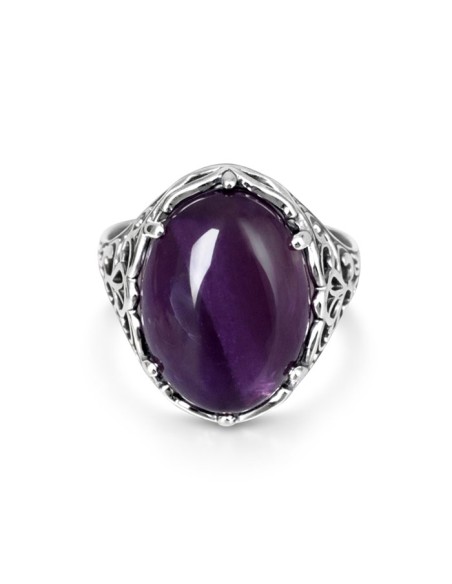 Sterling silver ring with amethyst PK 2166 | Polcarat Design