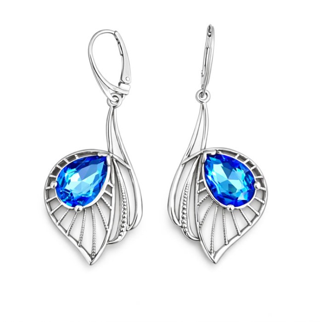 Swarovski K 1644 Silver Crystal Earrings