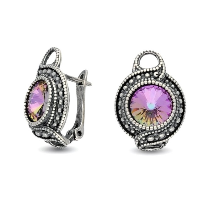 Silver earrings with Swarovski crystal K3 1897