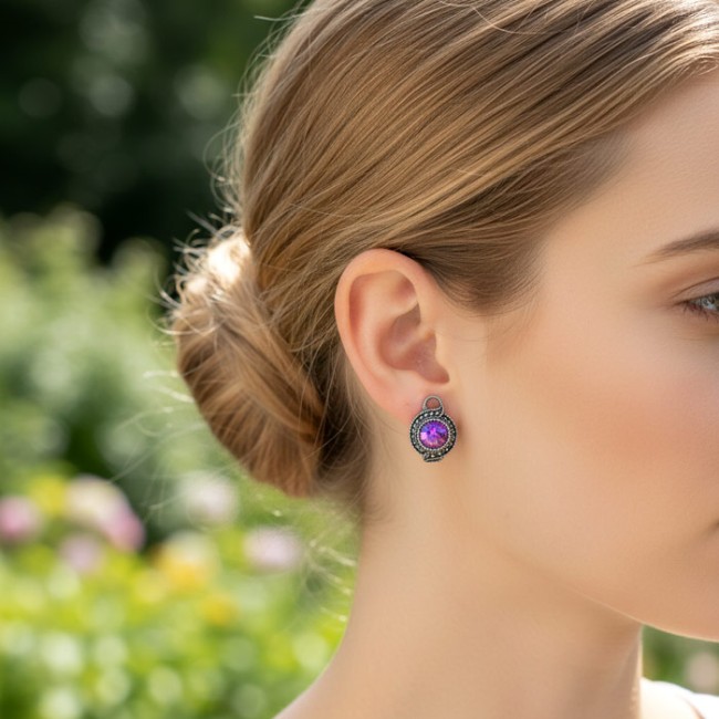 Silver earrings with Swarovski crystal K3 1897