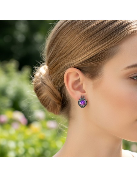 Silver earrings with Swarovski crystal K3 1897