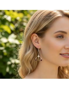 Silver earrings with amber BU 096 2