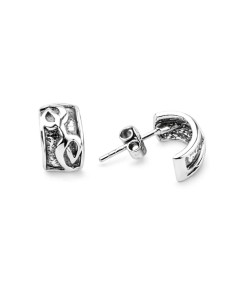 Silver stud earrings rounded KST 1194