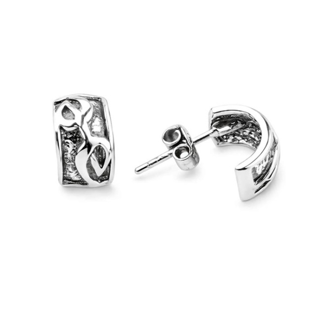 Silver stud earrings rounded KST 1194