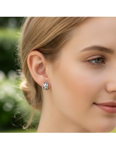 Silver stud earrings rounded KST 1194 2