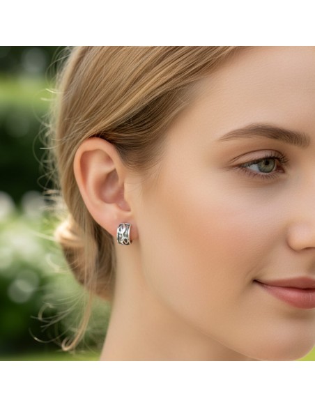 Silver stud earrings rounded KST 1194