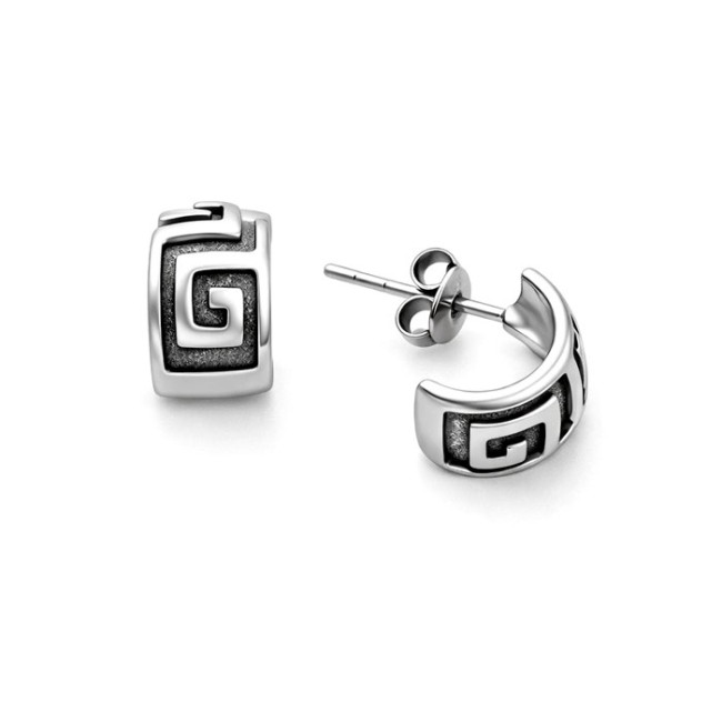 Silver stud earrings rounded 'Greek' KST 1195