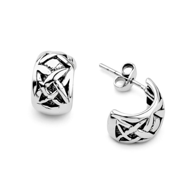 Srebrne kolczyki na sztyft zaokrąglone 'iksy' KST 1192