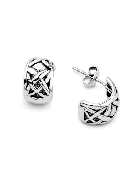 Silver stud earrings rounded 'x' KST 1192