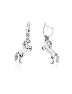Silver earrings Horse oxidized K 1780