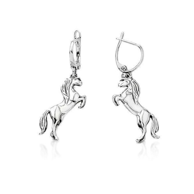 Silver earrings Horse oxidized K 1780