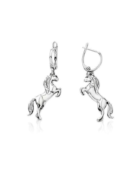 Silver earrings Horse oxidized K 1780