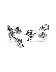 Silver Horse earrings oxidized K3 1780