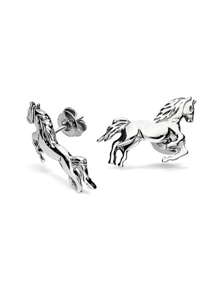 Silver Horse earrings oxidized K3 1780