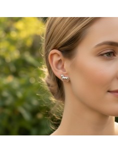 Silver Horse earrings oxidized K3 1780 2