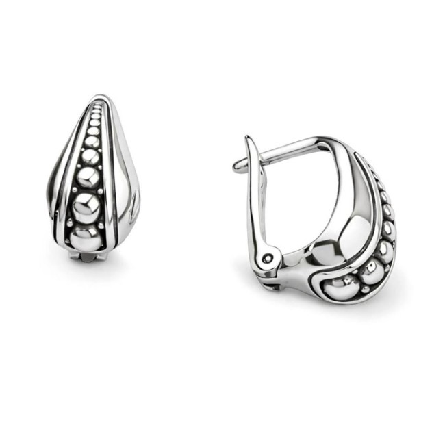 Silver oxidized earrings K3 1142