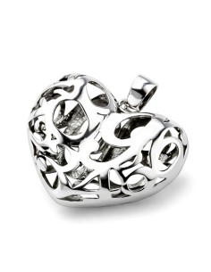 Silver heart pendant 'Numbers' W 1220