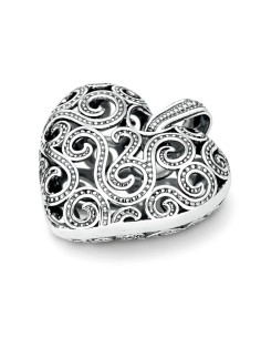 Silver oxidized pendant HEART W 1262